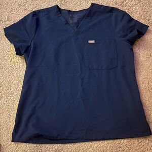 Figs Catarina scrub top deep reef large petite